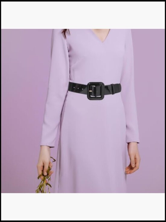 Vintage Square Buckle Wide High Waist Belt for Dresses Coats Skirts